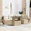 Gartensofa-set mit Kissen mit Speicher 6 pcs Beige Poly Produktbild-Vorschau 2