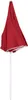 A closed red umbrella with a white trim and a white pole, isolated on a white background. Voir les images du produit