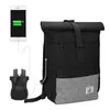 JOSEKO Freizeitrucksack Rolltop Rucksack Backpack Schwarz - Produktbild-Vorschau 4