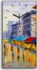 Wandkunst Leinwand Bild Uhr 30x60 Gemälde Abstrakte Stadt Produktbild-Vorschau 1
