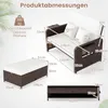 COSTWAY Chaise longue de jardin 3 en 1 en polyrotin, chaise Voir les images du produit 3