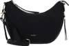 A studio shot of a black handbag. Voir les images du produit