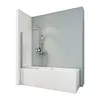 1-teiliger Badewannenaufsatz mit klarem Glas und alufarbigem Profil auf Badewanne Anteprima dell’immagine prodotto