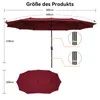 Puluomis Sonnenschirm 400 x 200 x238cm UPF 50+ mit Kurbel Produktbild-Vorschau 4