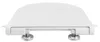 A white toilet seat with chrome hinges is shown from the front against a white background. Anteprima dell’immagine prodotto