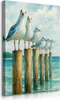 Muralo Leinwandbild Canvas Bemalte MÖWEN Meer Aquarell Br. Produktbild-Vorschau 2