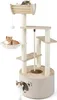 A multi-level cat tree with platforms, a hammock, a scratching rope, and a hideaway. Anteprima dell’immagine prodotto