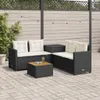 vidaXL Gartensofa in L-Form mit Tisch und Kissen Schwarz Produktbild-Vorschau 2