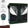 A grow tent and a soil moisture meter are shown together, with informational icons on the left. Anteprima dell’immagine prodotto