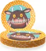 A stack of plates featuring a cartoon monster character. Produktbild-Vorschau