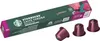A box of Starbucks Caffe Verona Ristretto coffee capsules with three capsules in front of it. Produktbild-Vorschau