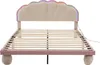 A bed frame with a shell-shaped headboard and LED lights. Náhled obrázku produktu