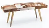 FineBuy gepolsterte Sitzbank 120 cm Ziegenfell - Retro Produktbild-Vorschau 5