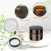 6 Stück Glastiegel, 50ml Cremedosen zum Befüllen Braunglas Produktbild-Vorschau 2