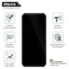 Product marketing image showing a smartphone screen protector with feature icons and text. Anteprima dell’immagine prodotto