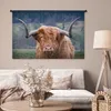MuchoWow® Wandteppich Wandbehang Schottisches Hochlandrind Produktbild-Vorschau 5