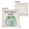 Frosch in blauer Decke Kissen mit Spruch Anti-Stress Kissen Produktbild-Vorschau 3