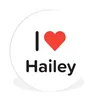 MuchoWow® Rundes Wandbild - Runde Bilder Ich liebe - Hailey Produktbild-Vorschau 1