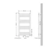 Technical drawing of a radiator with dimensions. Náhled obrázku produktu