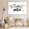 MuchoWow® Poster Weltkarte - Weiß - Zitat 120x80 cm - Produktbild-Vorschau 7