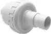 A white PVC check valve with a hose barb fitting. Produktbild-Vorschau