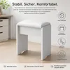 Weißer Schminkhocker mit Weichem PolyurethanSitzkissen - Produktbild-Vorschau 8