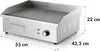 A stainless steel electric grill with dimensions indicated. Produktbild-Vorschau