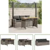 The Living Store 2-tlg. Garten-Essgruppe mit Kissen Grau Produktbild-Vorschau 1