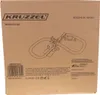 The image shows the cardboard packaging of a wooden train set. The packaging has branding, product name, a line drawing of the toy, a barcode, and various language descriptions of the product. Voir les images du produit