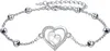 Mère fille bracelet 925 en argent sterling pendentif cœur Voir les images du produit 1