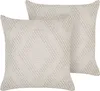 BELIANI Dekokissen 2er Set Weiß Baumwolle 45 x 45 cm Bezug Produktbild-Vorschau 1