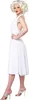 A woman dressed as Marilyn Monroe in a white dress and blonde wig, posing against a white background. Produktbild-Vorschau