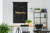 MuchoWow® Wandteppich Wandbehang Kalender - Januar - Gold - Produktbild-Vorschau 2