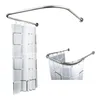 A shower curtain rod and curtain are displayed against a white background. Produktbild-Vorschau