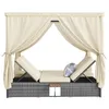 Gartenliege Doppelbett mit Schattenvorhang, Rattanliege, Produktbild-Vorschau 6