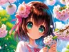 CALVENDO Puzzle Blütenträume - Ein Manga-Mädchen in einem Produktbild-Vorschau 3
