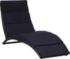 vidaXL Sonnenliege mit Auflage Poly Rattan Schwarz Produktbild-Vorschau 7