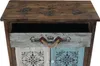 A close-up view of the top part of a wooden chest of drawers with a drawer partially open. Podgląd zdjęcia produktu