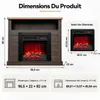 HOMAVO Cheminée électrique grise 18 pouces avec meuble 900 Voir les images du produit 8