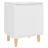 vidaXL Table de nuit avec pieds en bois massif blanc Voir les images du produit 1