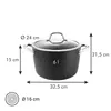 A product shot of a pot with dimensions and capacity indicated by text and lines. Náhľad obrázku produktu
