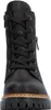 A front view of a black lace-up boot with a thick sole. Voir les images du produit