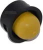 A close-up of a yellow ball inside a black housing, likely a fuel pump primer for a lawnmower. Podgląd zdjęcia produktu