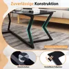 Stolik szklany COSTWAY, prostokątny stolik kawowy z Podgląd zdjęcia produktu 6