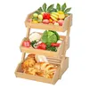 Panier à fruits en bambou,Panier de service à 3 étages, Voir les images du produit 8