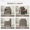 COLAMY : fauteuil d'appoint moderne en lin avec tablette Voir les images du produit 2