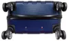 The bottom of a blue suitcase is shown against a white background. Produktbild-Vorschau