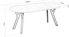 A line drawing diagram of an oval dining table with dimensions indicated. Produktbild-Vorschau