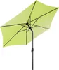 A rectangular patio umbrella is shown from below, angled upwards against a white background. The umbrella is lime green with a black metal frame and pole. A crank mechanism is visible on the pole. Anteprima dell’immagine prodotto