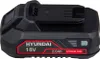 A black and red Hyundai 18V 2.0 Ah Lithium One battery pack is shown against a white background. Produktbild-Vorschau
